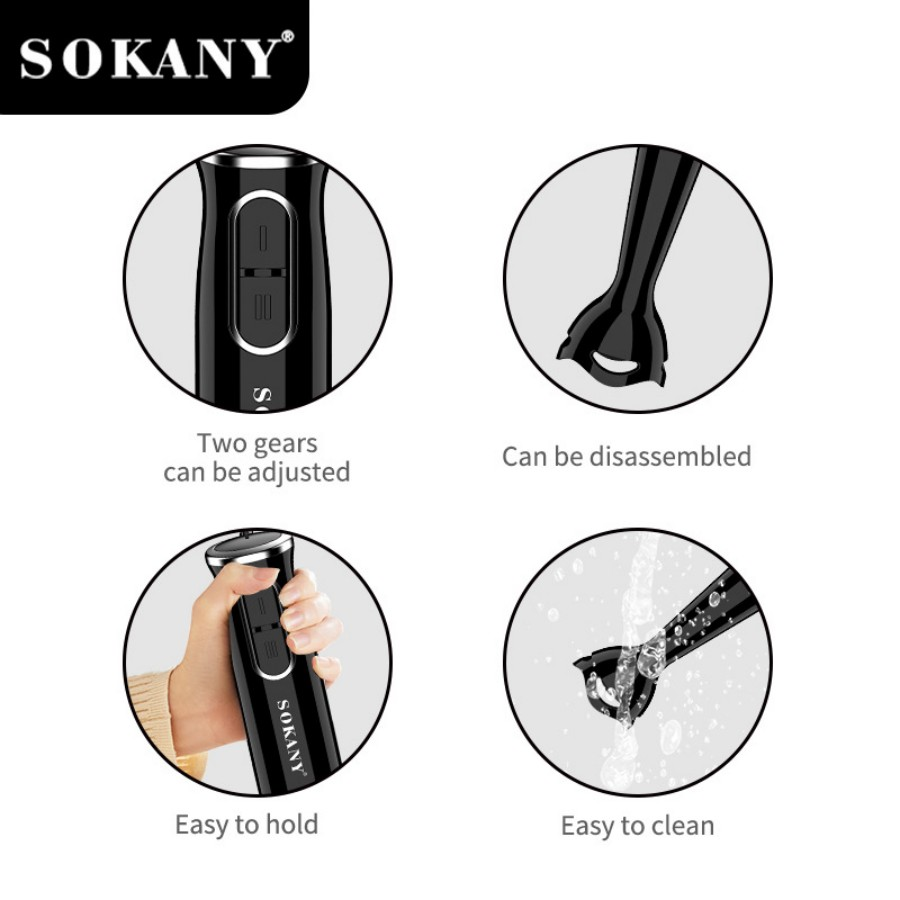 SOKANY SK-1724 Hand Blender 2  - Immersion Hand Blender Set recension och pris